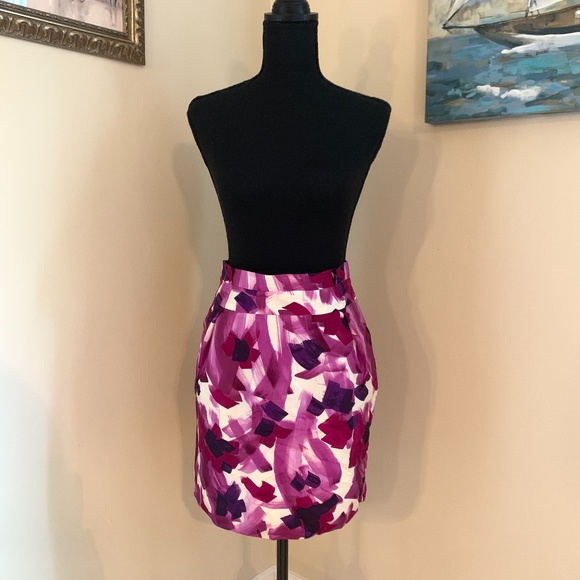 Banana Republic Purple Print Skirt - Picture 1 of 3